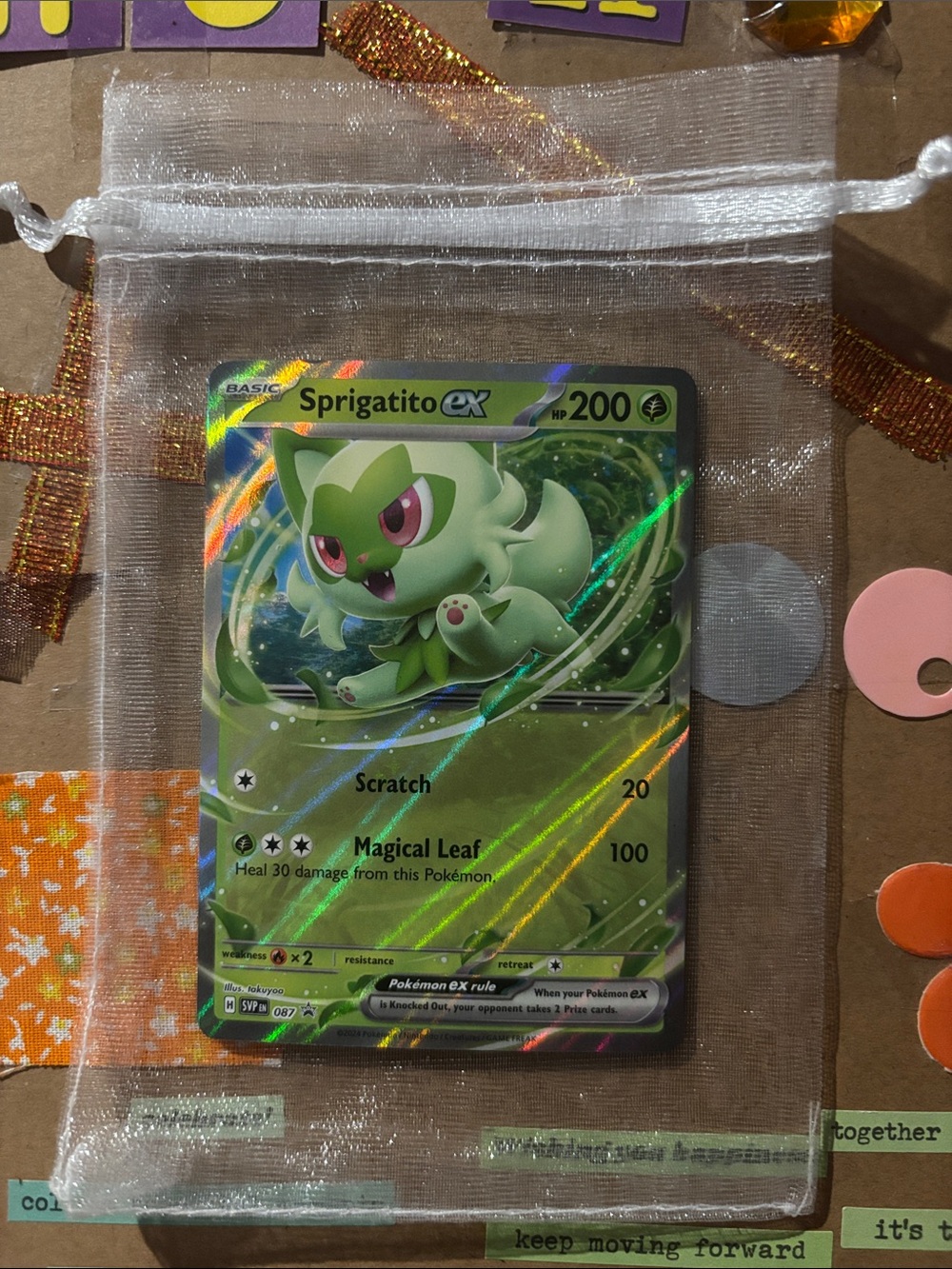 Sprigatito EX Holographic Green Trading Card Sleeve - Pokémon